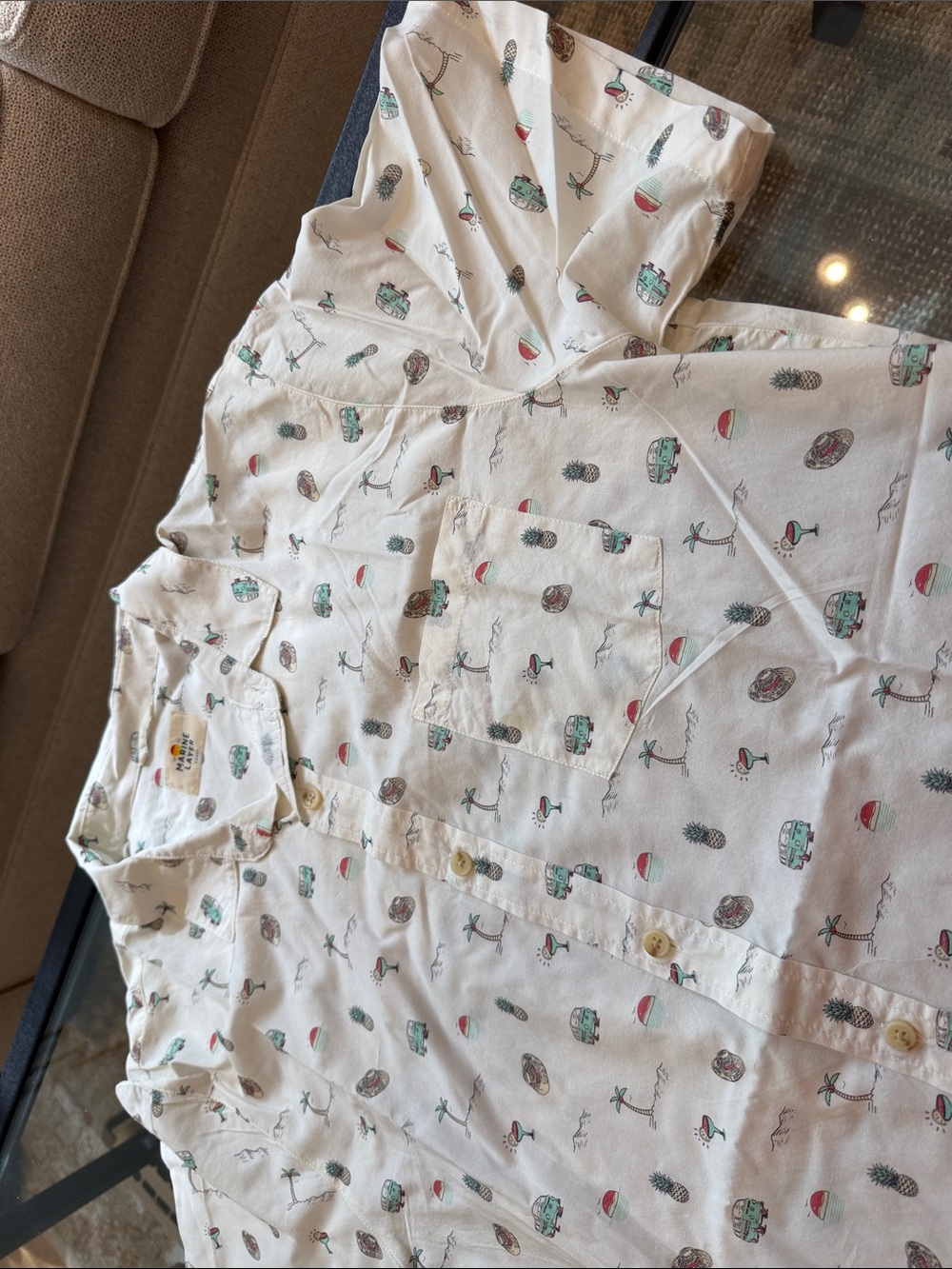 Marine Layer featherweight, short sleeve button up shirt